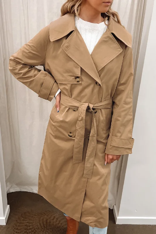 Hip-hop Style Corduroy coat Winston Trench Coat Toast