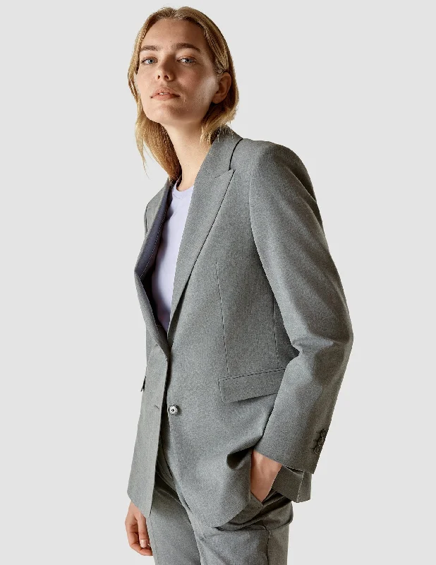 High-quality fabrics Notched lapel blazer Essential Blazer Cloud Grey