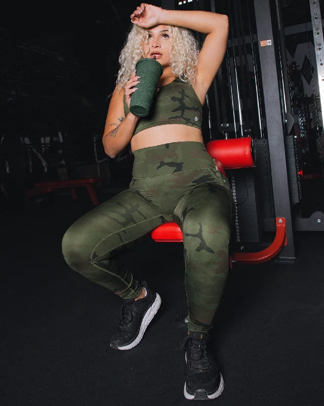 Stand-up collar design Compression leggings Women's Classic Leggings - Camo