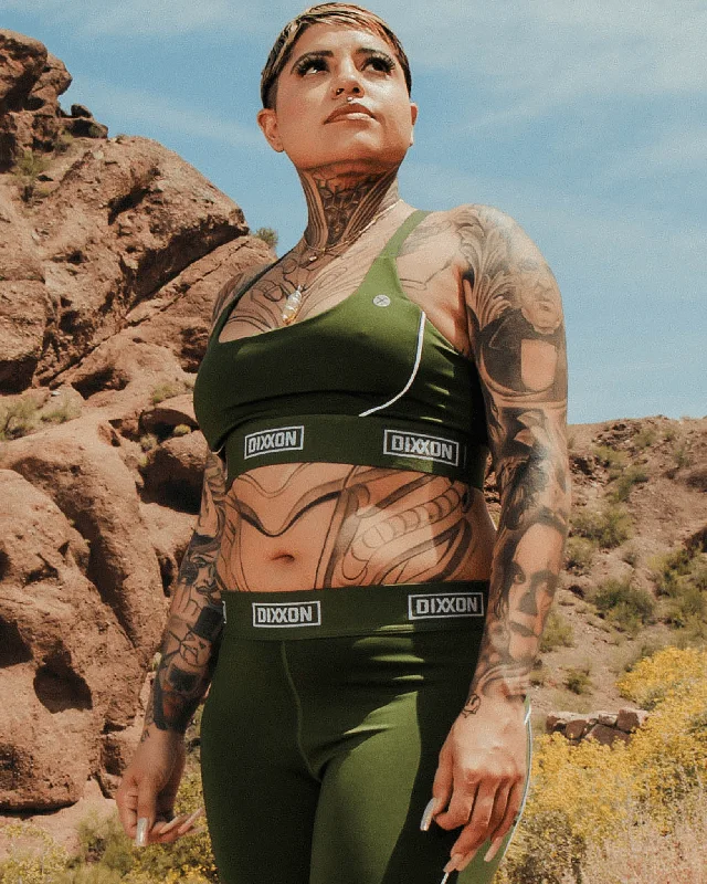 Classic Series Thermal workout gear Women's Jane Sports Bra - O.D. Green