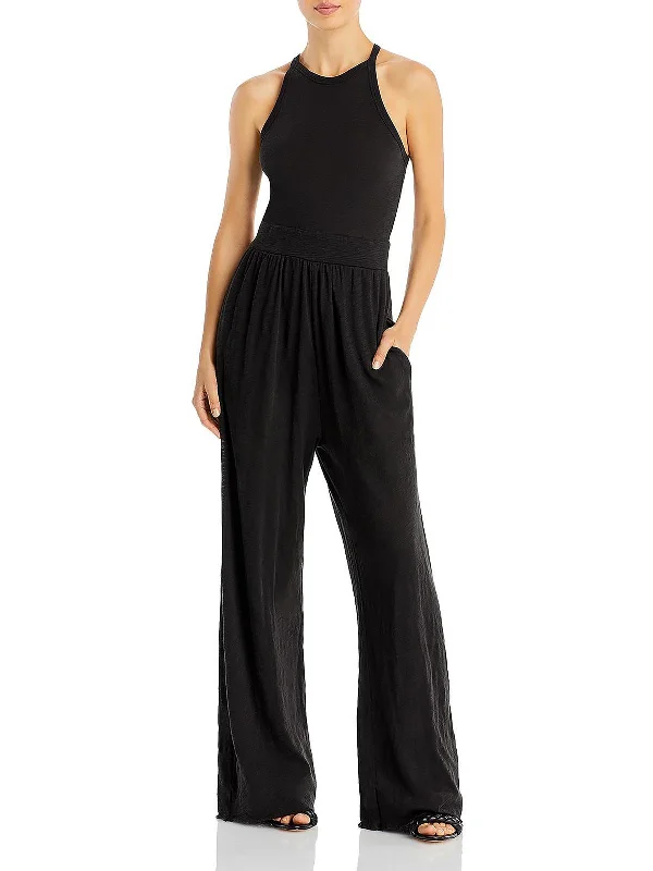 Round neck design Soft bodysuit Womens Sleeveless Jersey Jumpsuit