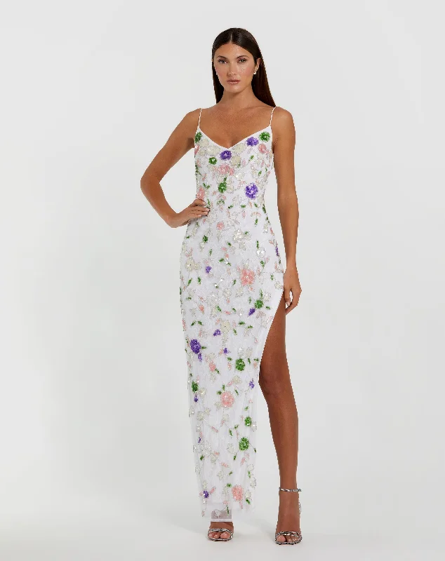 Retro Lace Fabric High-neck embellished sequin dress Embellished Lace Sleeveless V Neck Gown Retro Lace Fabric High-neck embellished sequin dress Embellished Lace Sleeveless V Neck Gown