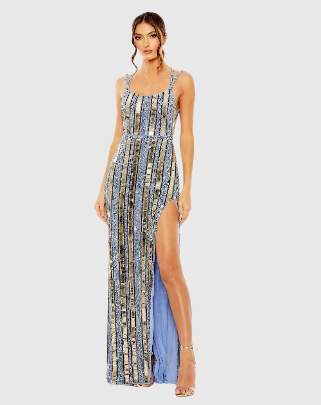 Alice style Sequin peplum dress Halter Neck Embellished Detailed Back Gown
