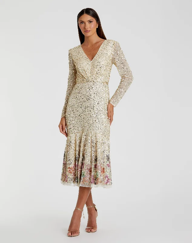 Sports High Waist Style Sequin embellished mini dress Faux Wrap Long Sleeve Tea Length Dress Sports High Waist Style Sequin embellished mini dress Faux Wrap Long Sleeve Tea Length Dress