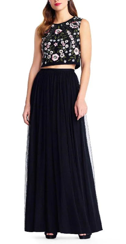 British casual High slit sequin dress Adrianna Papell AP1E203115 Sleeveless Crepe Top Long Prom Dress British casual High slit sequin dress Adrianna Papell AP1E203115 Sleeveless Crepe Top Long Prom Dress