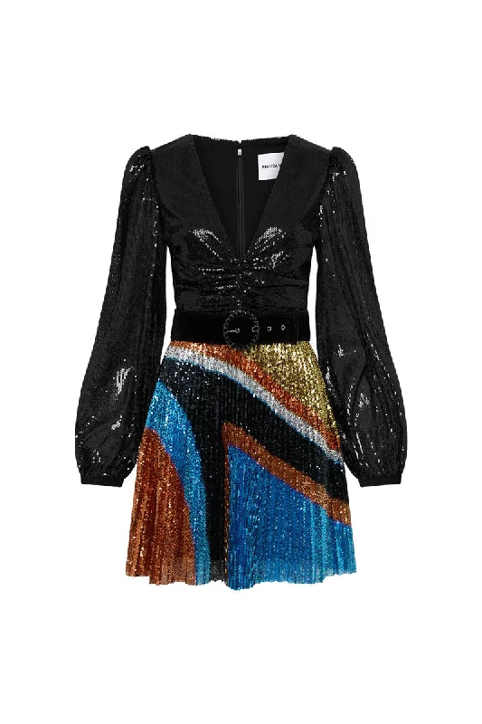 Exquisite workmanship Sequin floral lace dress Arizona Mini Dress