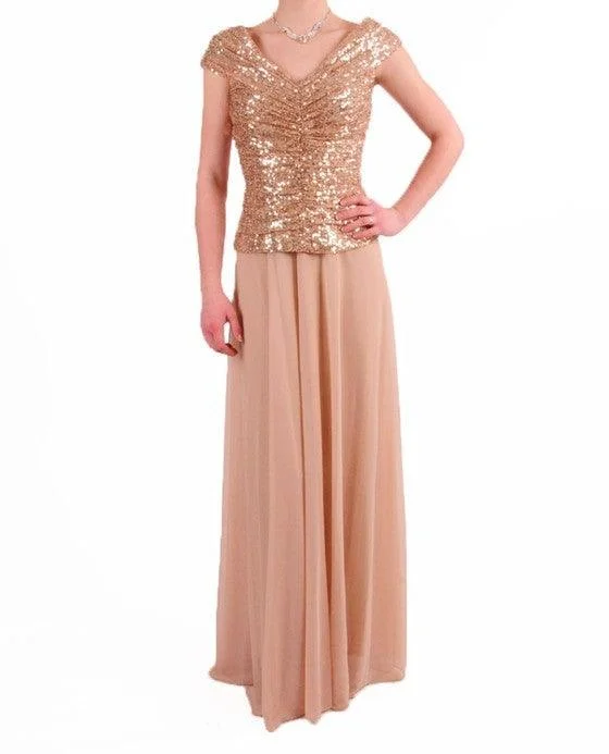 Fresh And Simple Metallic evening gown Cachet Long Formal Dress Cap Sleeve Evening Gown Fresh And Simple Metallic evening gown Cachet Long Formal Dress Cap Sleeve Evening Gown