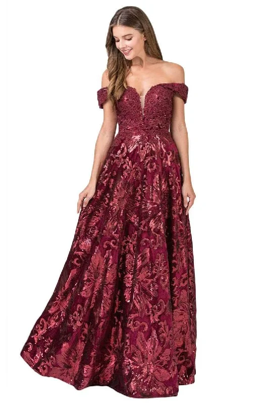 Creative Style Crystal evening dress Eureka Fashion - 6733 Sequined Deep Off-Shoulder Velvet A-line Dress Creative Style Crystal evening dress Eureka Fashion - 6733 Sequined Deep Off-Shoulder Velvet A-line Dress