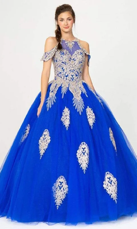 Energetic Lace neckline evening dress Eureka Fashion - 9088 Appliqued Halter Ballgown Energetic Lace neckline evening dress Eureka Fashion - 9088 Appliqued Halter Ballgown