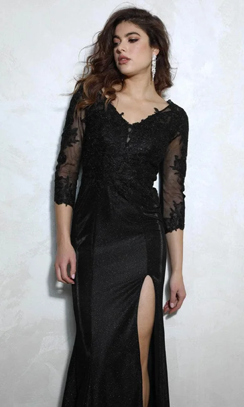 Classic style Draped chiffon gown Eureka Fashion 9970 - Embroidered Quarter Sleeve Formal Gown Classic style Draped chiffon gown Eureka Fashion 9970 - Embroidered Quarter Sleeve Formal Gown