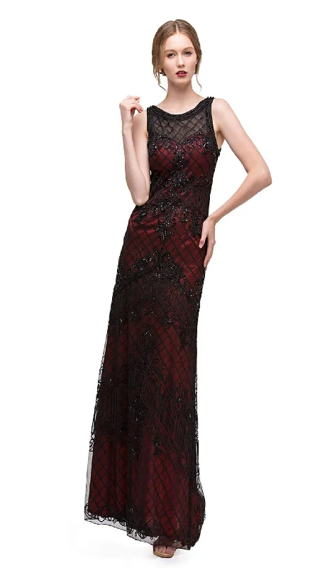 Knowledge And Elegance Deep V-neck evening gown Eureka Fashion - Lattice Motif Illusion Bateau Soutache Evening Gown Knowledge And Elegance Deep V-neck evening gown Eureka Fashion - Lattice Motif Illusion Bateau Soutache Evening Gown