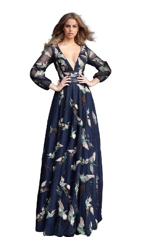 Innovative Design Off-the-shoulder evening dress Jovani 55717 Formal Long Print Dress Innovative Design Off-the-shoulder evening dress Jovani 55717 Formal Long Print Dress