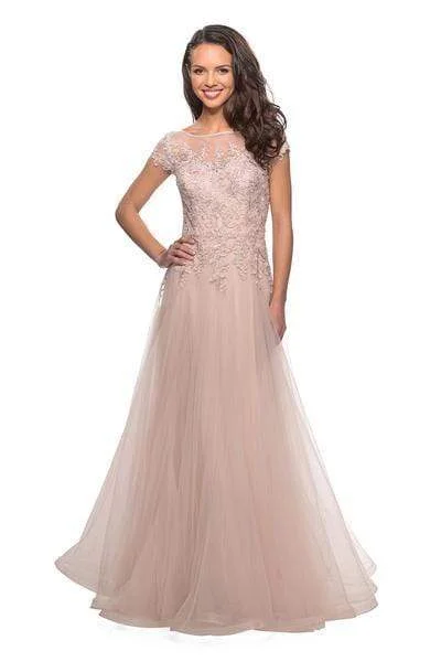 Comfortable And Simple Elegant evening dress La Femme - 26893 Embroidered Lace Bateau A-line Dress Comfortable And Simple Elegant evening dress La Femme - 26893 Embroidered Lace Bateau A-line Dress
