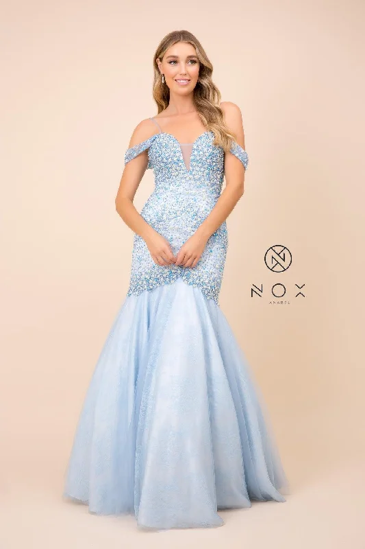 High-quality fabrics Fitted sequin dress Long Prom Off The Shoulder Mermaid Gown