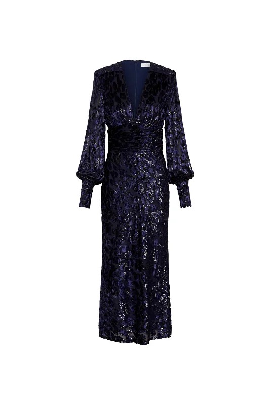 Retro Woolen Jacket Shiny sequin dress Maelle Midi Dress