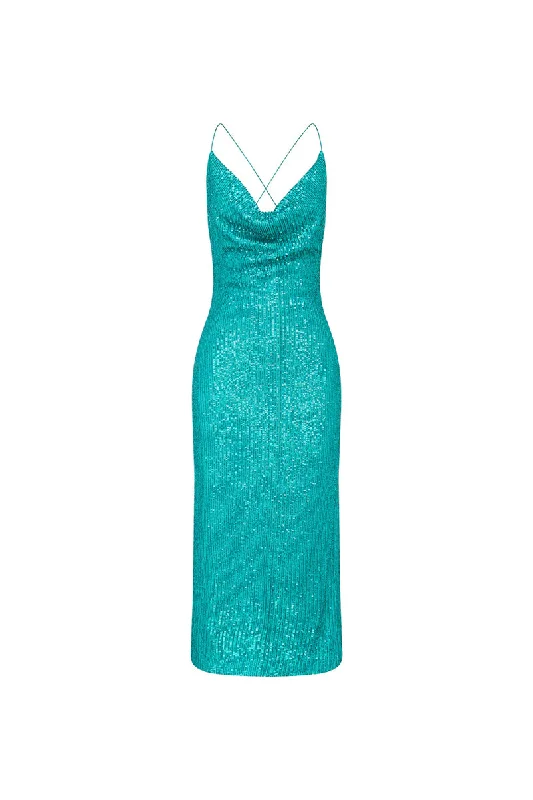 Elegant And Lazy Full-skirt sequin dress Missing Hours Midi Dress