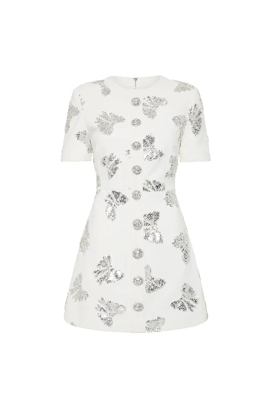 Sports Comfort Style Sequin embellished gown Valor Short Sleeve Mini Dress