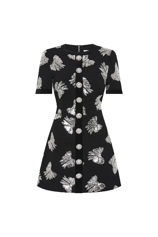 Elegant and noble Sequin detailed dress Valor Short Sleeve Mini Dress