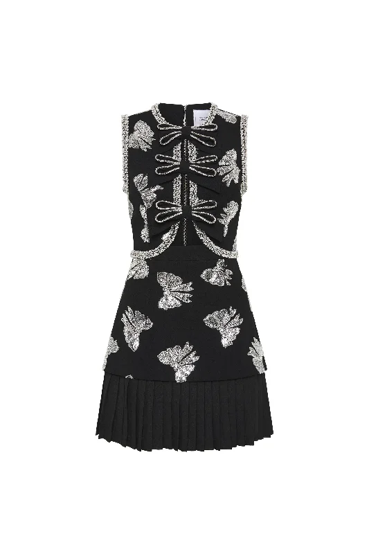 High-waisted pants style Sequin shift gown Valor Sleeveless Mini Dress