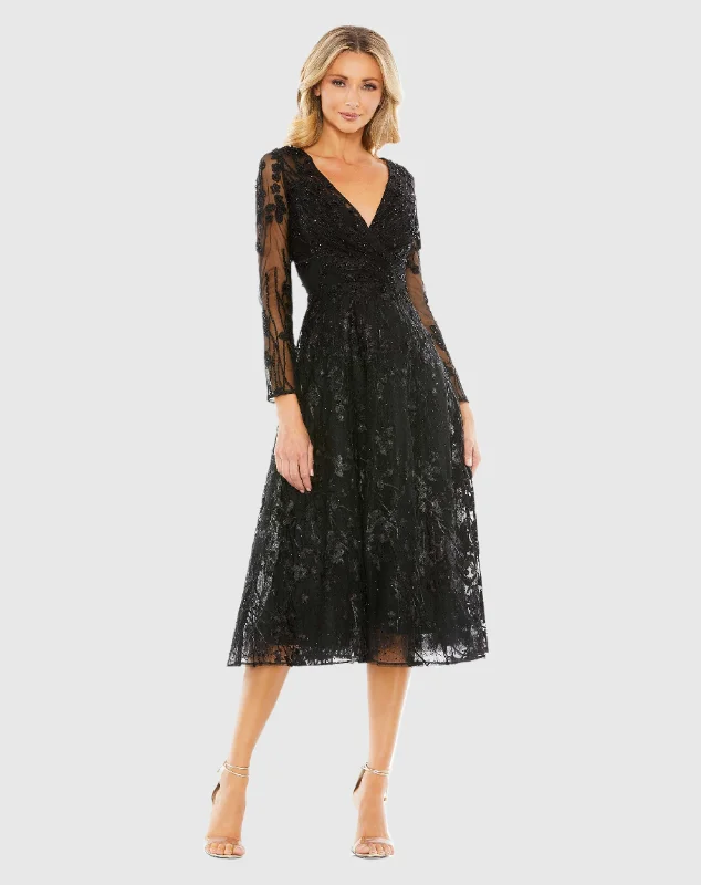 Fashionable sports Off-the-shoulder A-line dress Embellished Floral Long Sleeve Dress Fashionable sports Off-the-shoulder A-line dress Embellished Floral Long Sleeve Dress