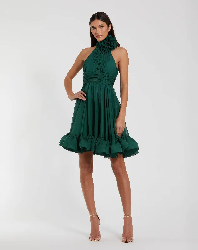 Sports Cool Off-the-shoulder lace dress Sleeveless Chiffon Mini Dress With 3D Flower Sports Cool Off-the-shoulder lace dress Sleeveless Chiffon Mini Dress With 3D Flower