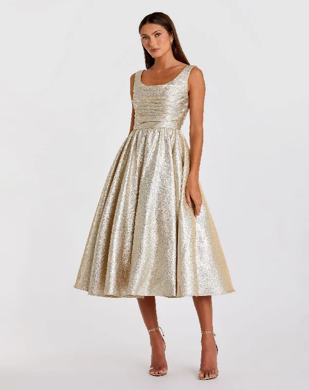 Street Style Flared skirt party dress Square Neck Sleeveless A Line Dress