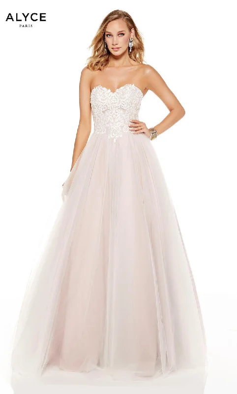 Elegant Style Silk ball gown Alyce Prom Dress 60617