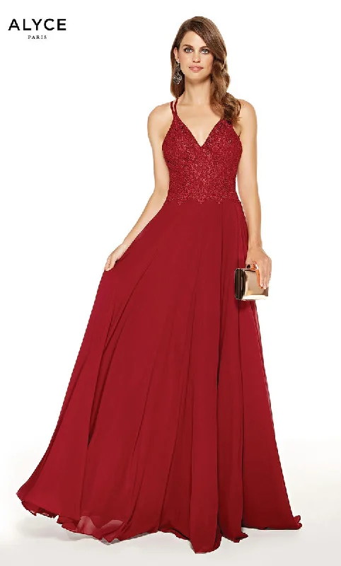 Sports Tights Satin halter ball gown Alyce Prom Dress 60639