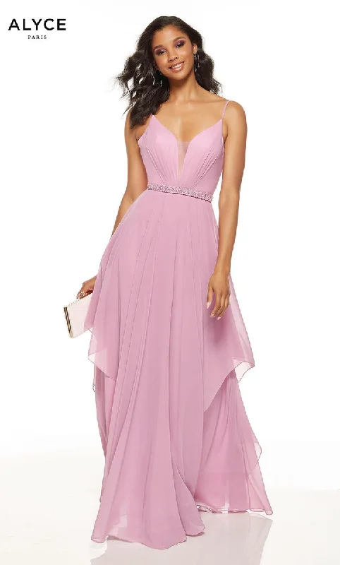 Sports Fitness Wear Structured tulle ball gown Alyce Prom Dress 60640