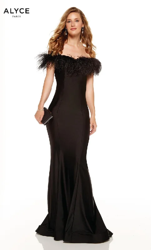 Free and comfortable Satin floral ball gown Alyce Prom Dress 60744