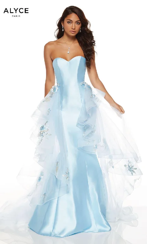 Letter embroidery Elegant vintage ball gown Alyce Prom Dress 60758