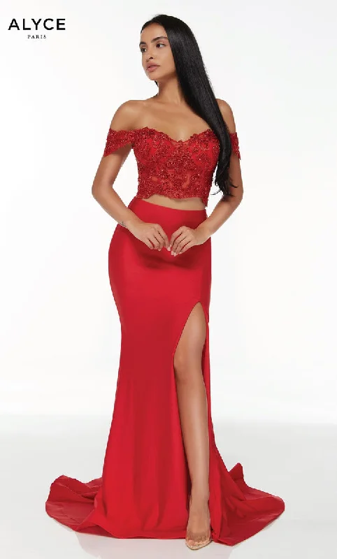 Celebrity Style Mesh ball gown Alyce Prom Dress 60863