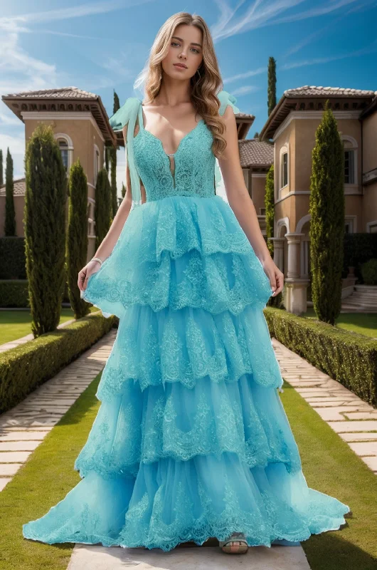 Style Design Asymmetrical ball gown Ball Gown Sweep-Brush Train Tulle Prom Dress CS0461