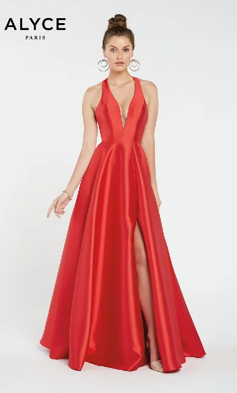 Elegant Classic Long-sleeve satin ball gown The Secret Dress by Alyce Dress 1430